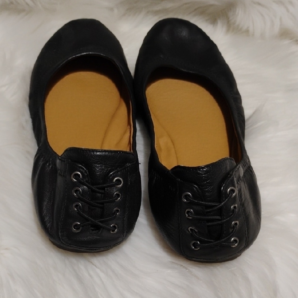 (#47) Lucky Brand Black Leather Ballet Flats Sz.11 - Picture 7 of 8